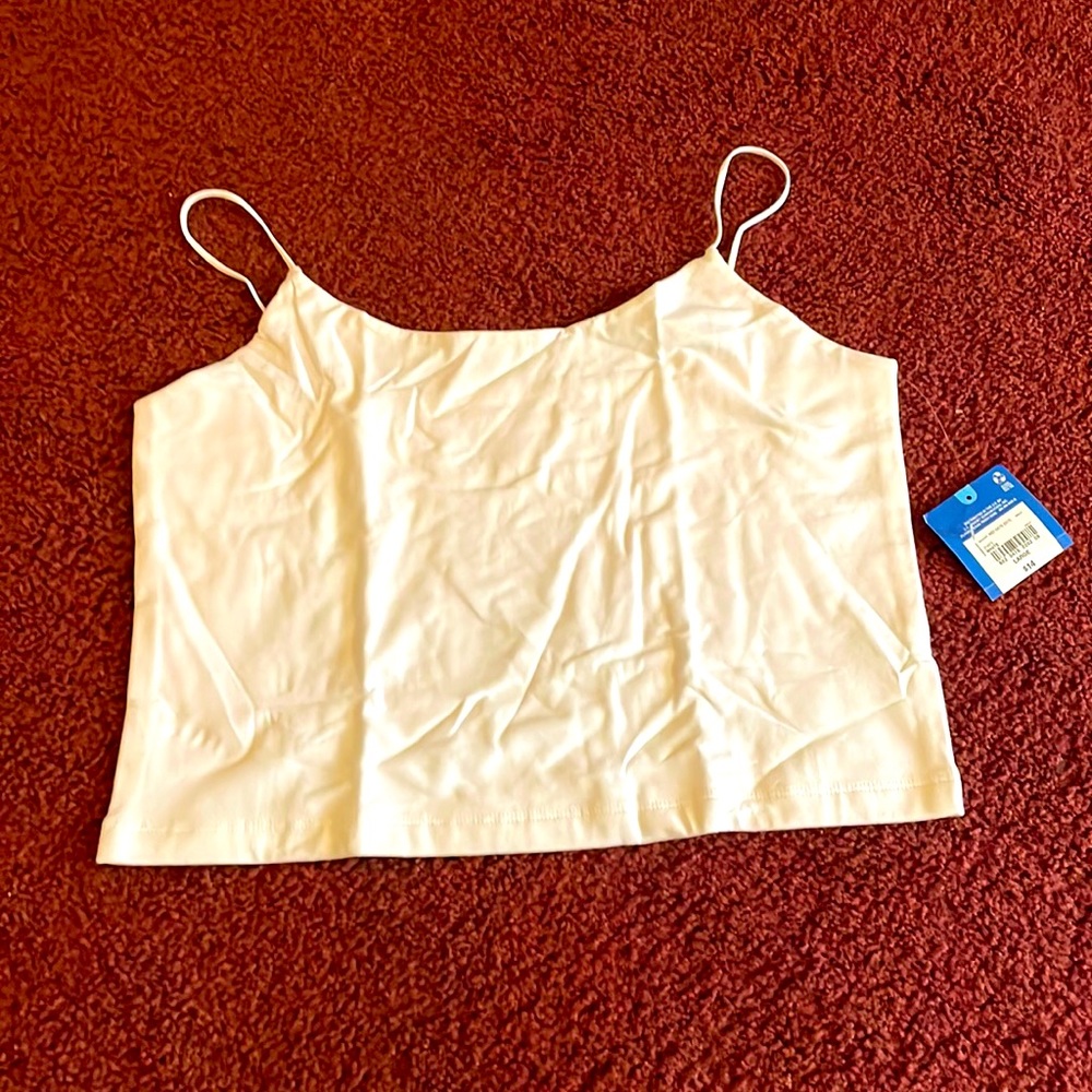 White Spaghetti Strap Crop Top